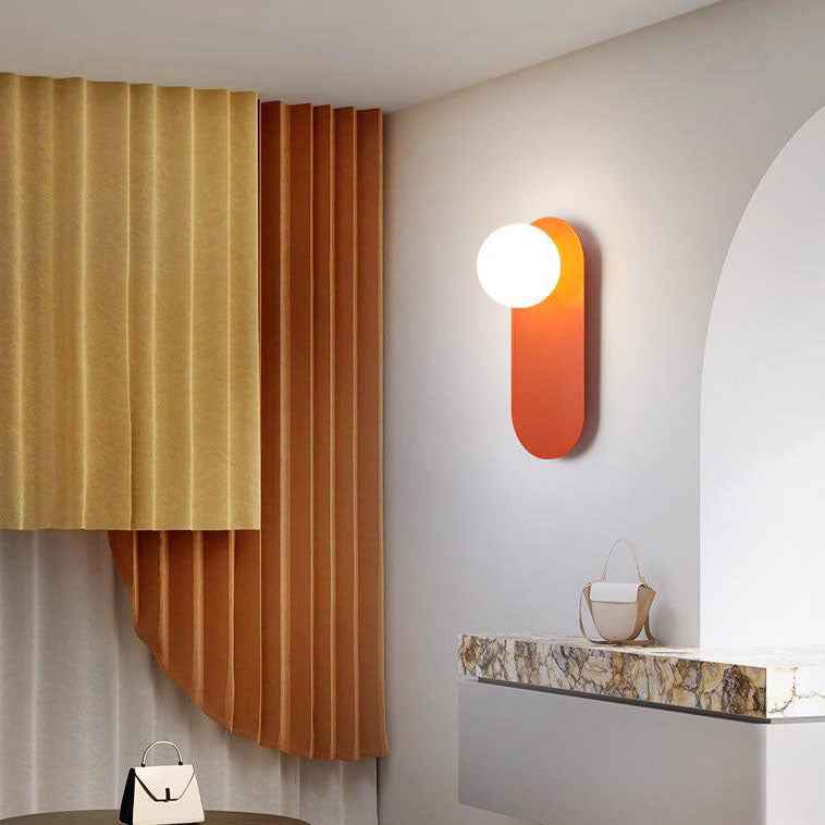 Nordic Minimalist Glass Orange Ring 1-Light Wall Sconce