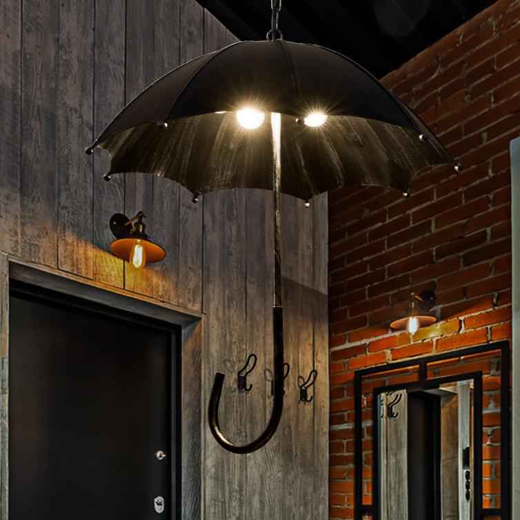 Vintage Industrial 5-Light Umbrella Chandelier