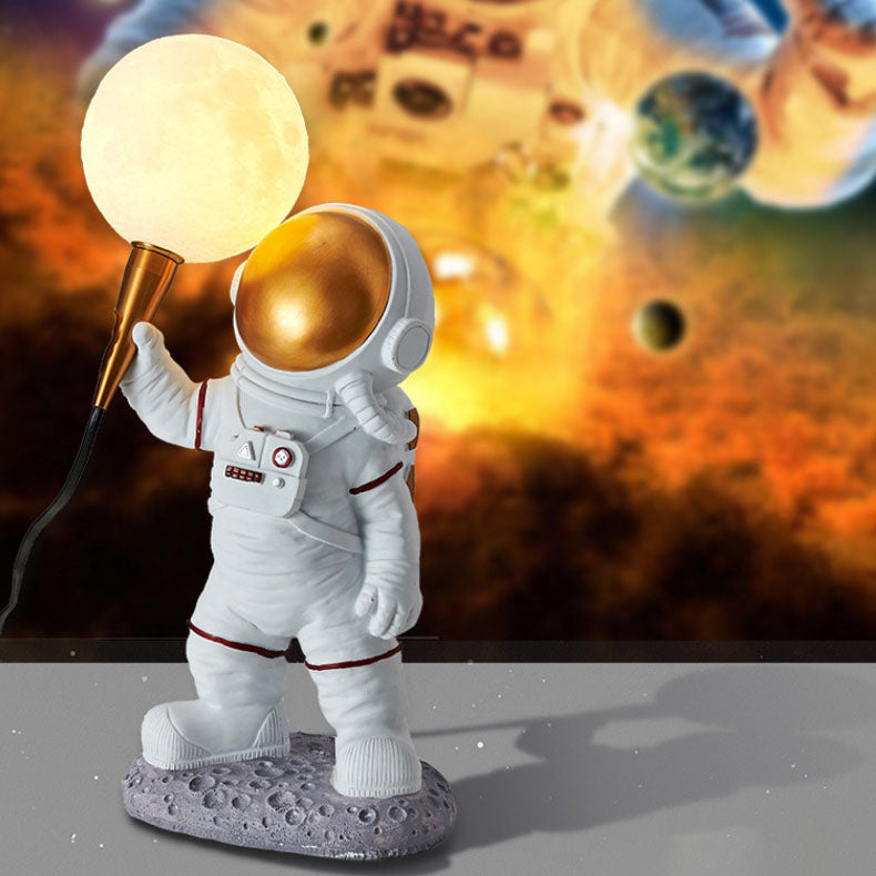 Modern Cartoon Astronaut Wall Sconce Lamp – 1-Light Resin & ABS Design for Bedroom