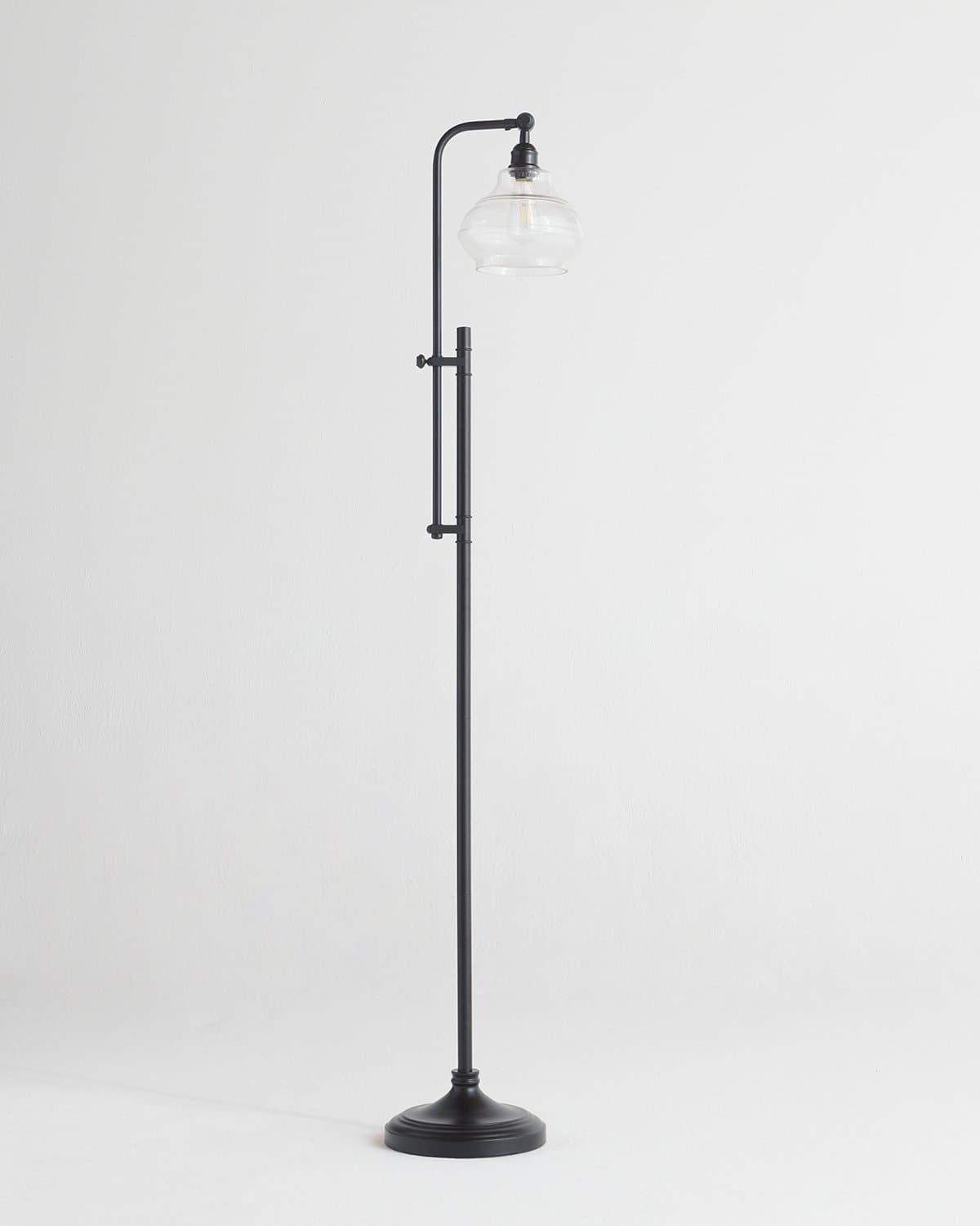 Aero Floor Lamp | Vintage Black Base with Glass Shade