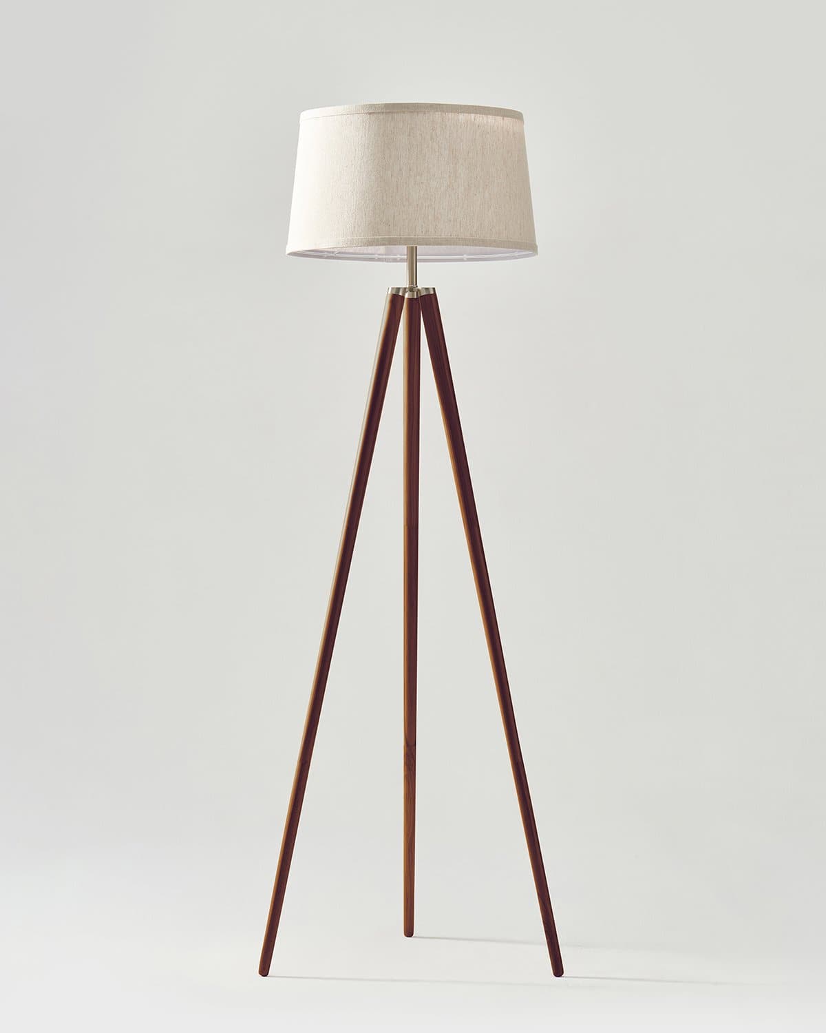 Elliot Floor Lamp | Minimalist Tripod Design, Natural Wood Base
