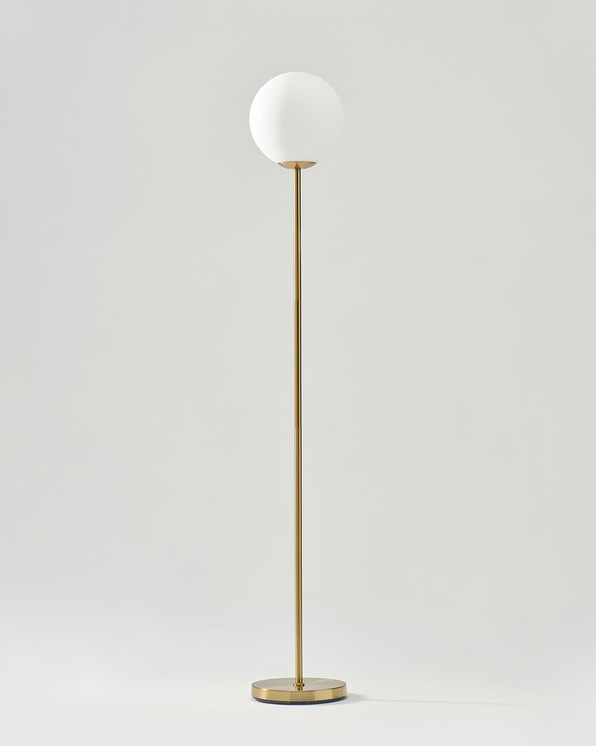 Luna Brass Globe Floor Lamp | Smart LED, Frosted Glass Shade