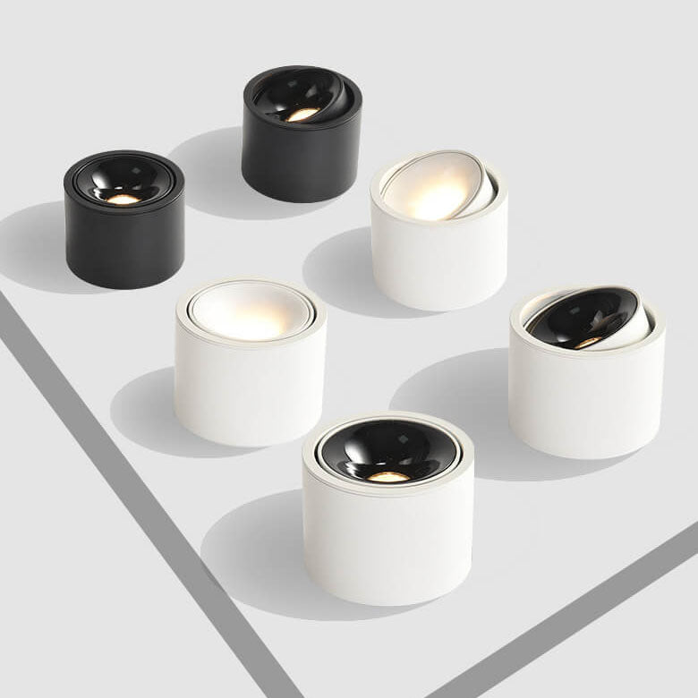 Contemporary Adjustable Round LED Flush Mount Ceiling Spotlight