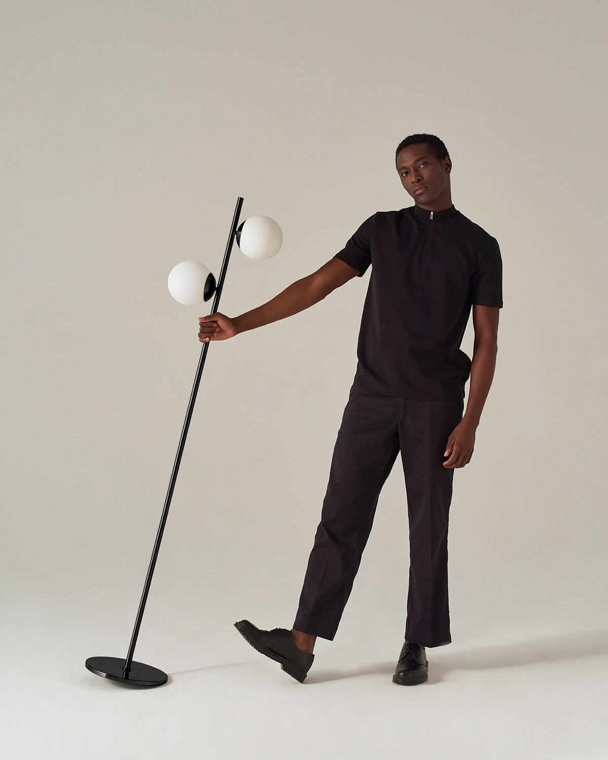 Bello Sphere Floor Lamp | Two Frosted Glass Globes, Contemporary Design