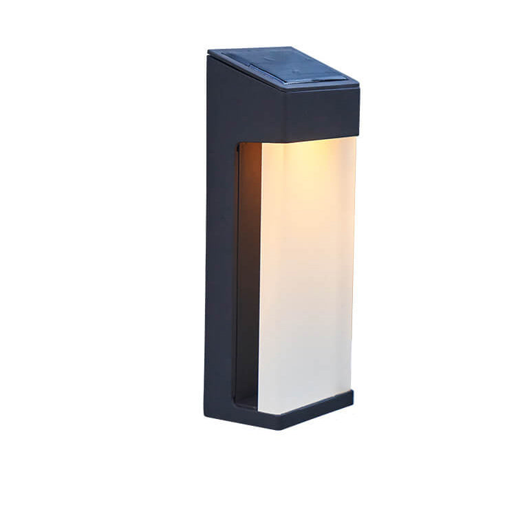 Waterproof Outdoor LED Wall Sconce Lamp with Solar-Powered Frosted Glass Design