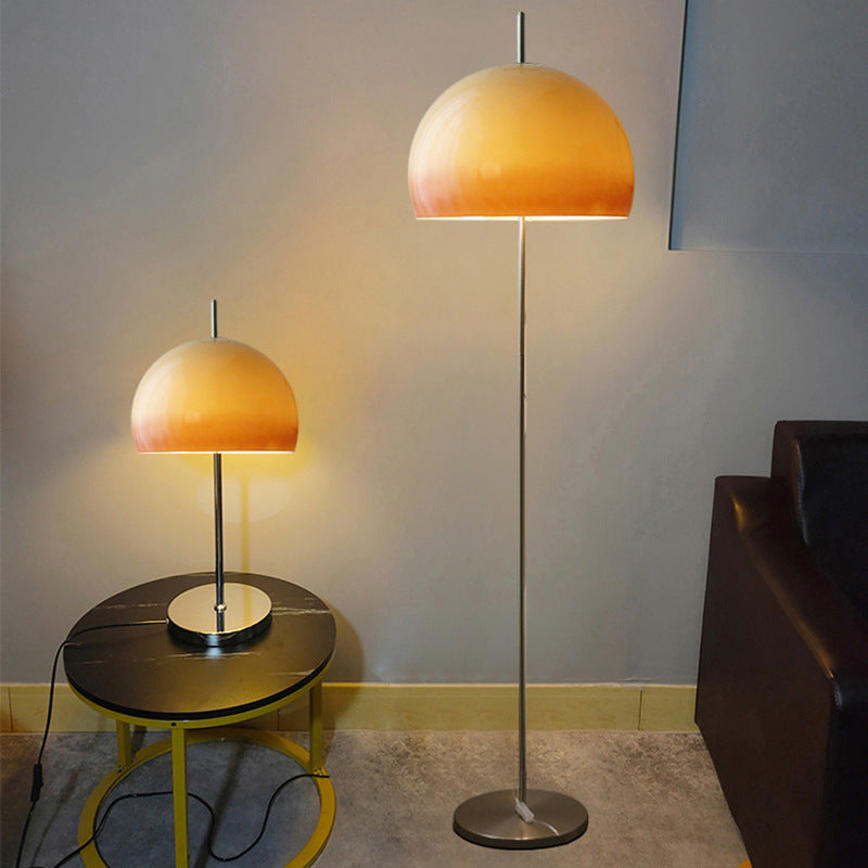 Modern Retro Mushroom Glass 2-Light Floor Lamp for Living Room