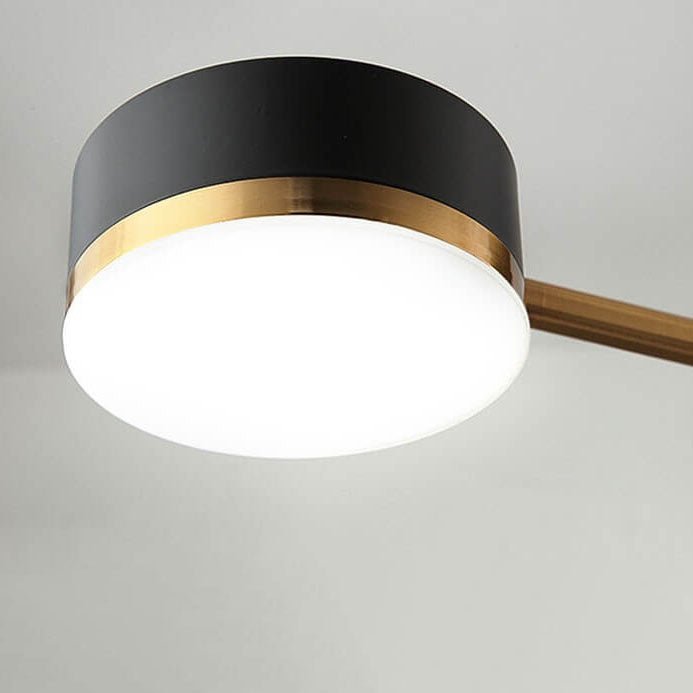 Contemporary Minimalist Black and Gold Semi-Flush Mount Light with 4-8 Bulb Capacity