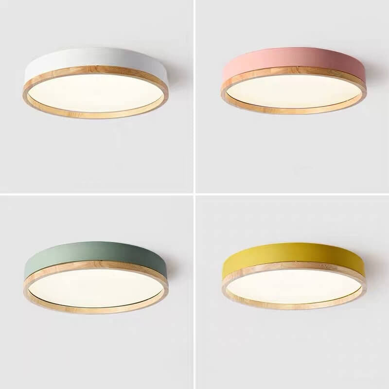 Elegant Round Acrylic LED Flush Mount Ceiling Light - Macaron Style