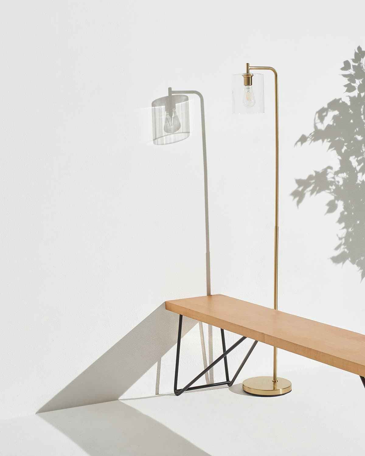 Elara Floor Lamp | Modern LED, Brass Finish