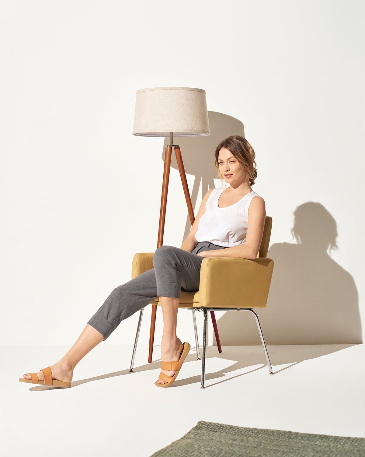Elliot Floor Lamp | Minimalist Tripod Design, Natural Wood Base