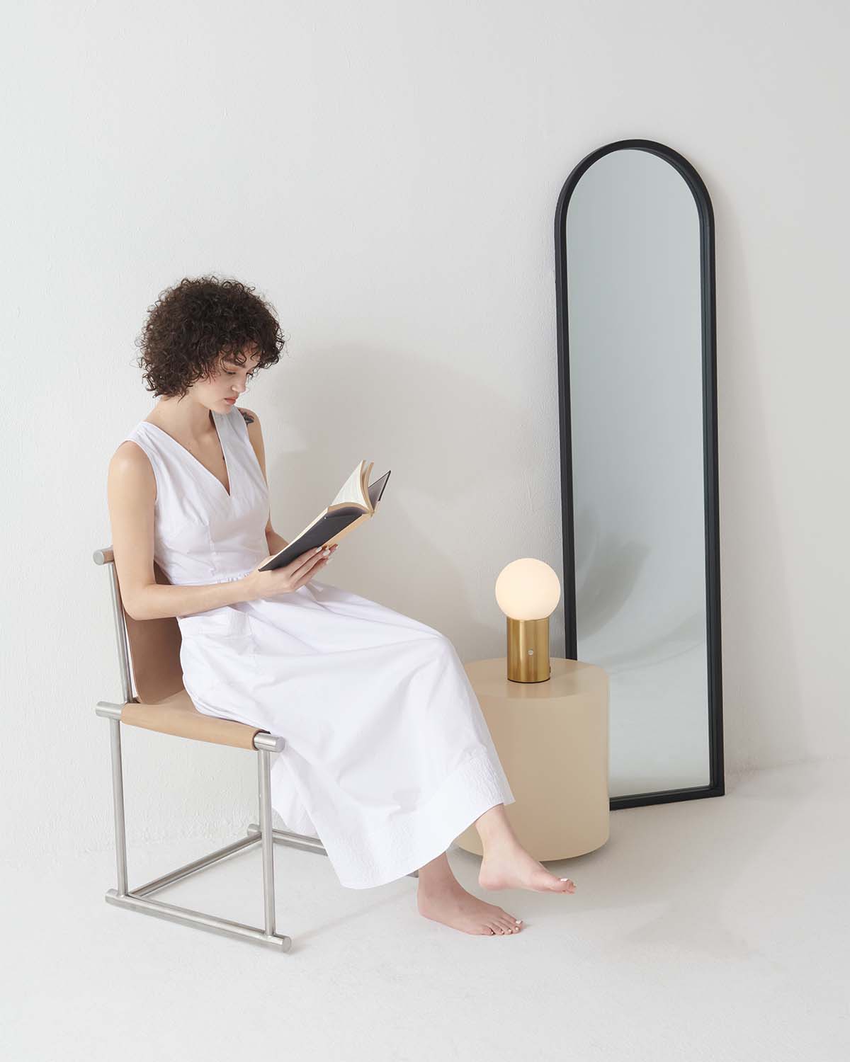 Kairo Table Lamp | Brass Base, Frosted Glass Globe