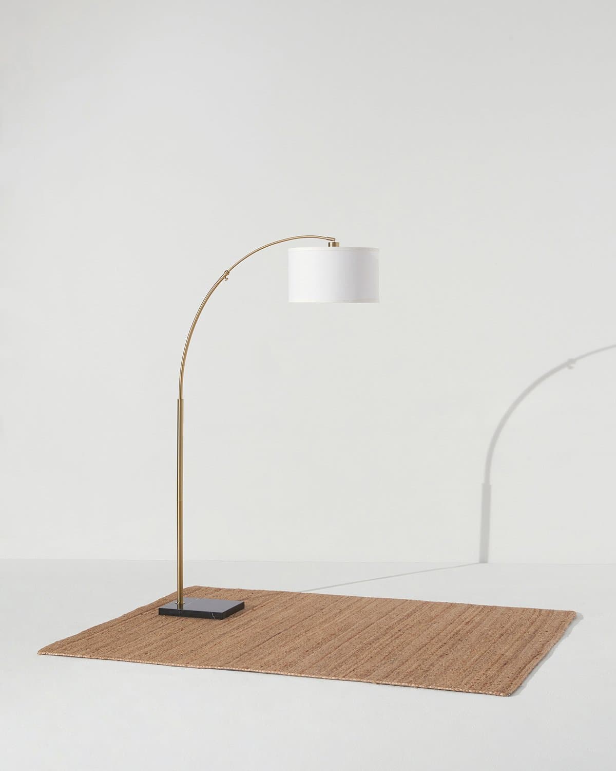 Luna Arc Floor Lamp | Natural Marble Base, Smart Home Compatible