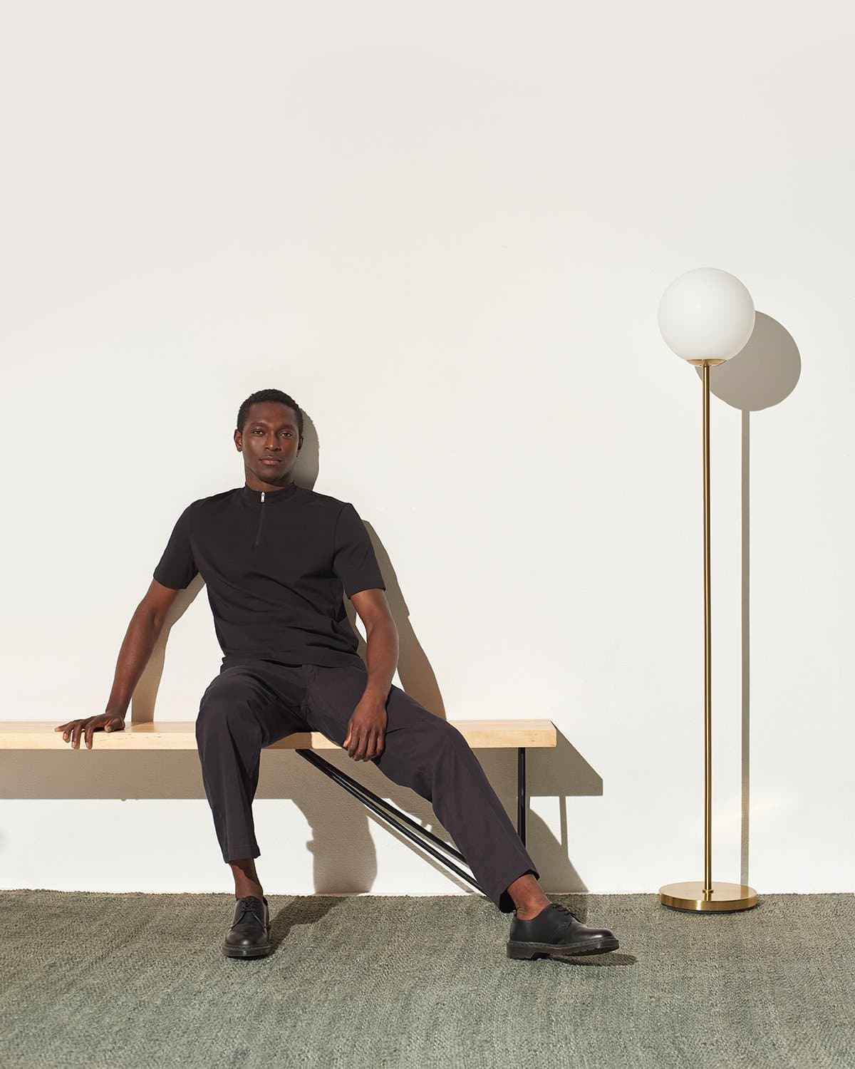 Luna Brass Globe Floor Lamp | Smart LED, Frosted Glass Shade