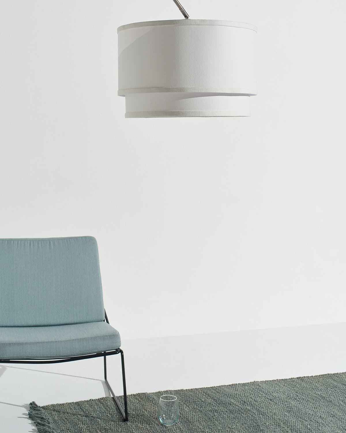 Mason Arc Floor Lamp | Marble Base, Double Cylinder Shade