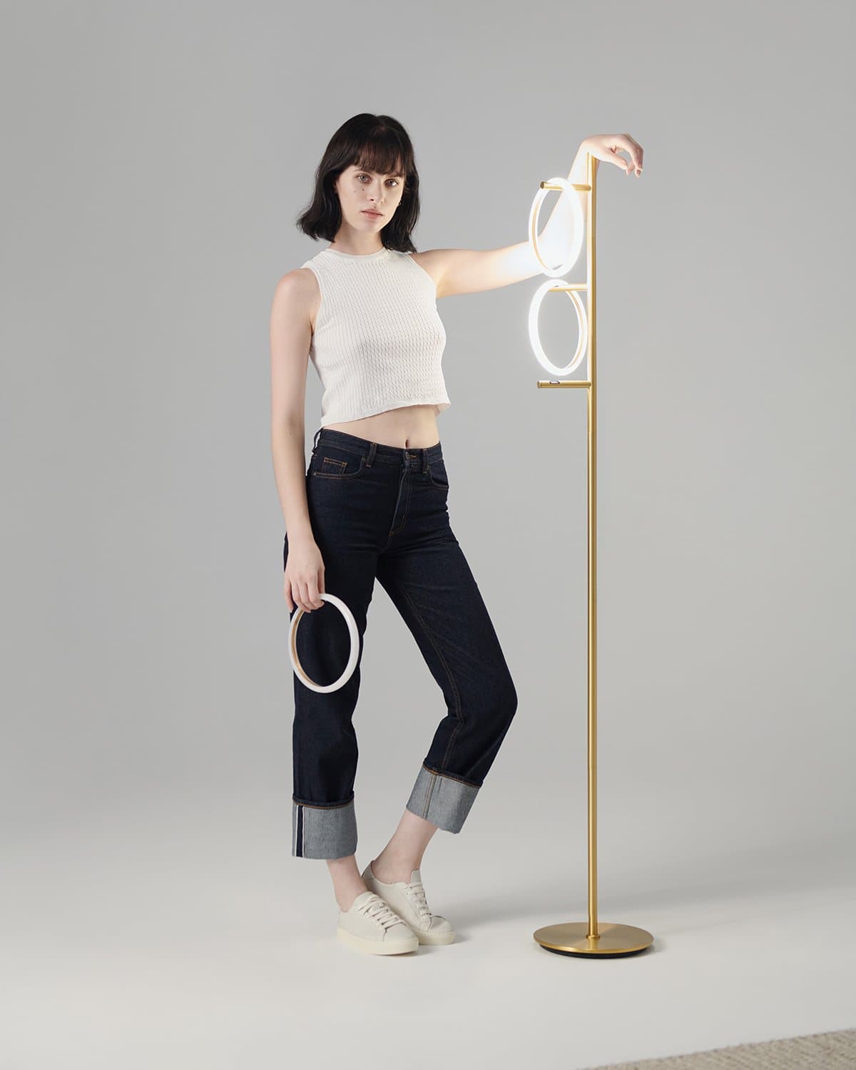 Bela Floor Lamp | Brass Finish, 3 Dimming Settings