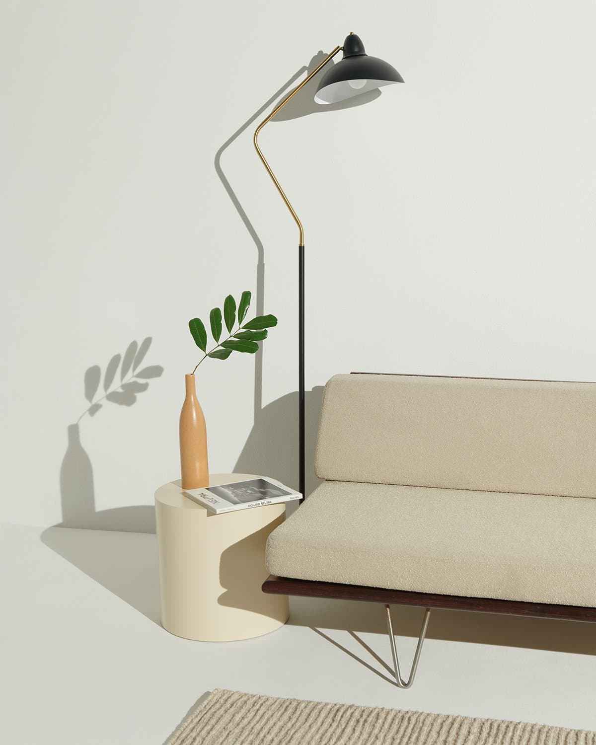 Sleek Swoop Floor Lamp | Asymmetrical Design, LED Bulb