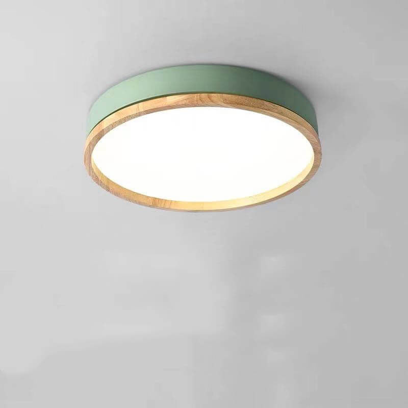 Elegant Round Acrylic LED Flush Mount Ceiling Light - Macaron Style