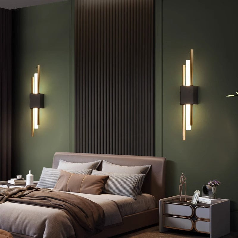 Contemporary Minimalist Iron and Acrylic LED Wall Sconce Lamp for Bedroom