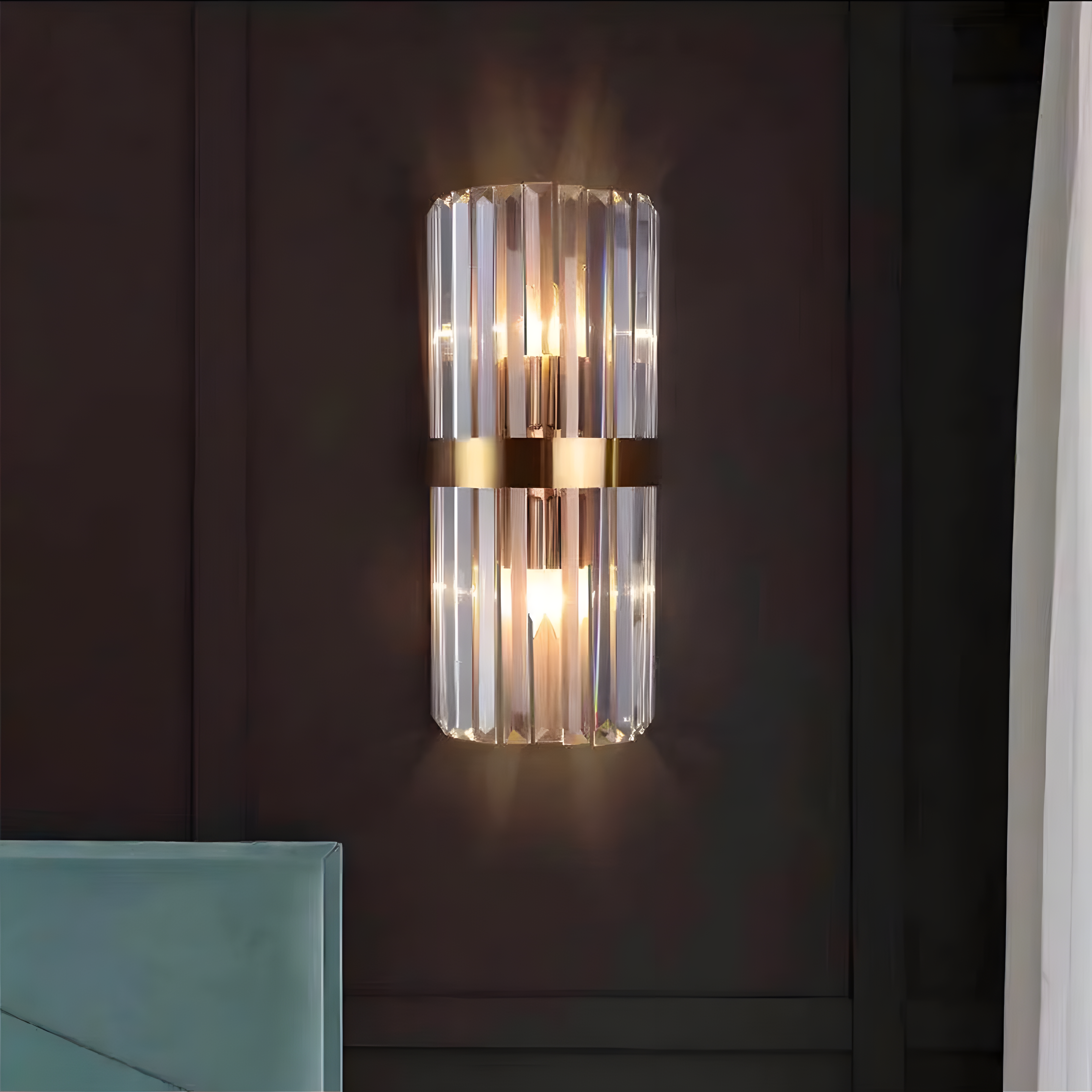 Bela Crystal Wall Light | Modern Stainless Steel Sconce