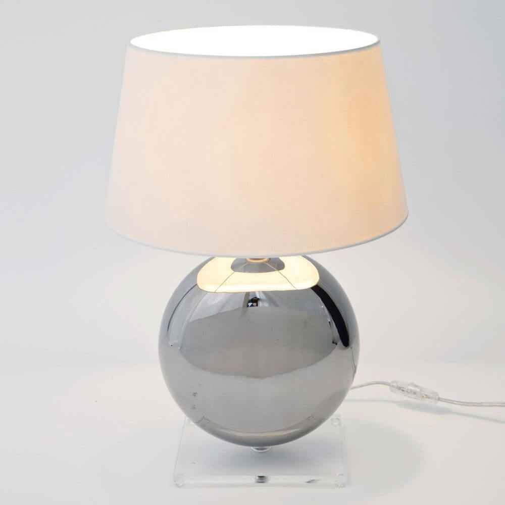 Belo Table Lamp | Ceramic & Plexiglass, Metallic-Clear