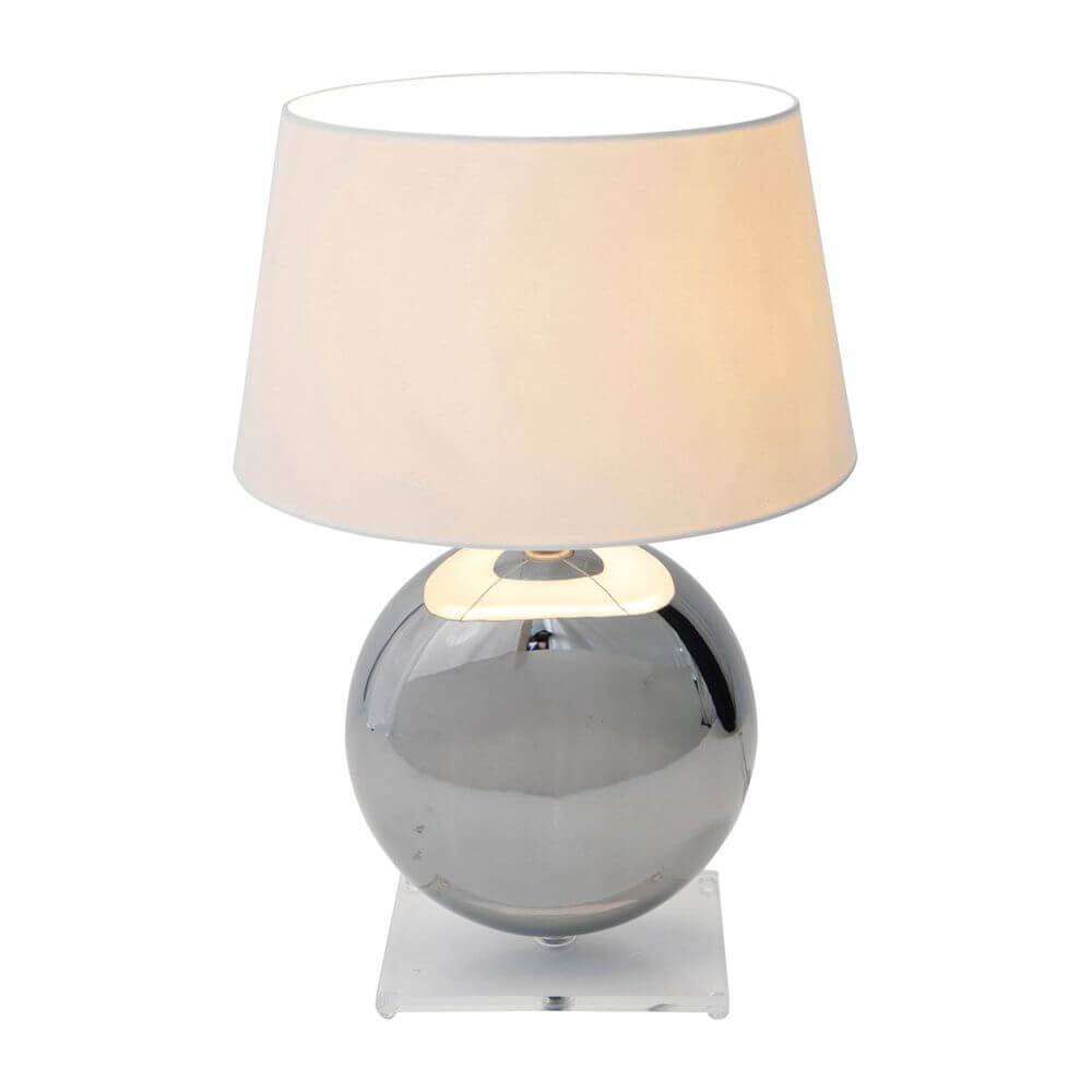 Belo Table Lamp | Ceramic & Plexiglass, Metallic-Clear