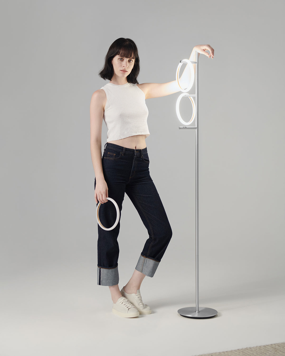 Bela Floor Lamp | Brass Finish, 3 Dimming Settings