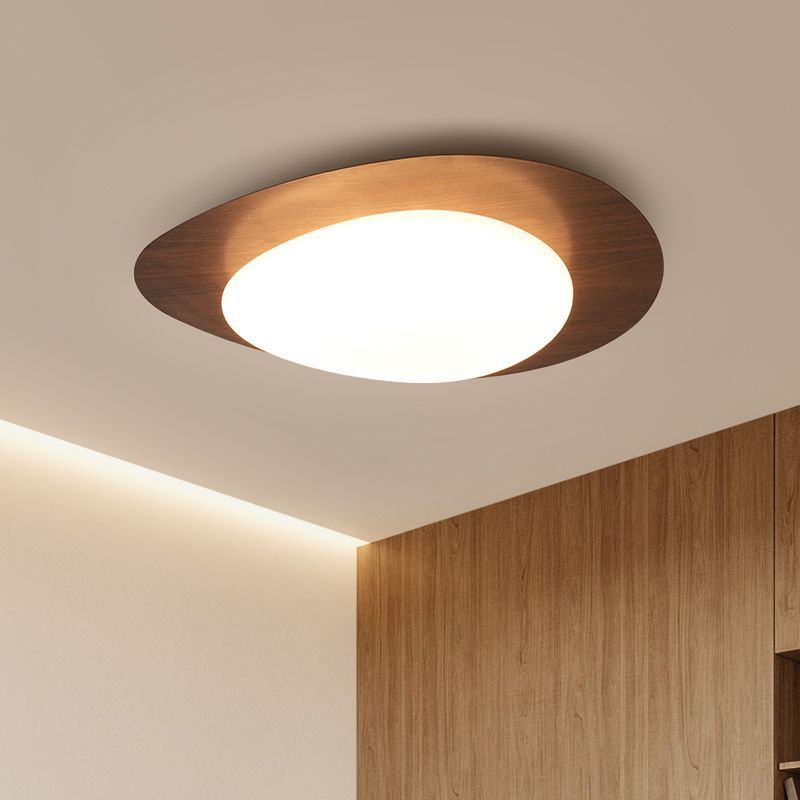 Modern Scandinavian Pebble-Shaped Iron and Acrylic LED Flush Mount Ceiling Light for Bedrooms