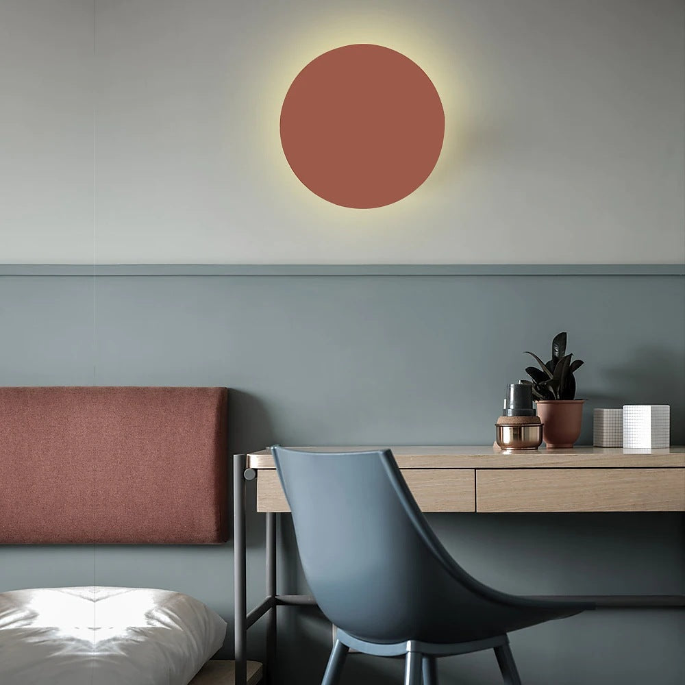 Contemporary Colorful Round Iron LED Wall Sconce