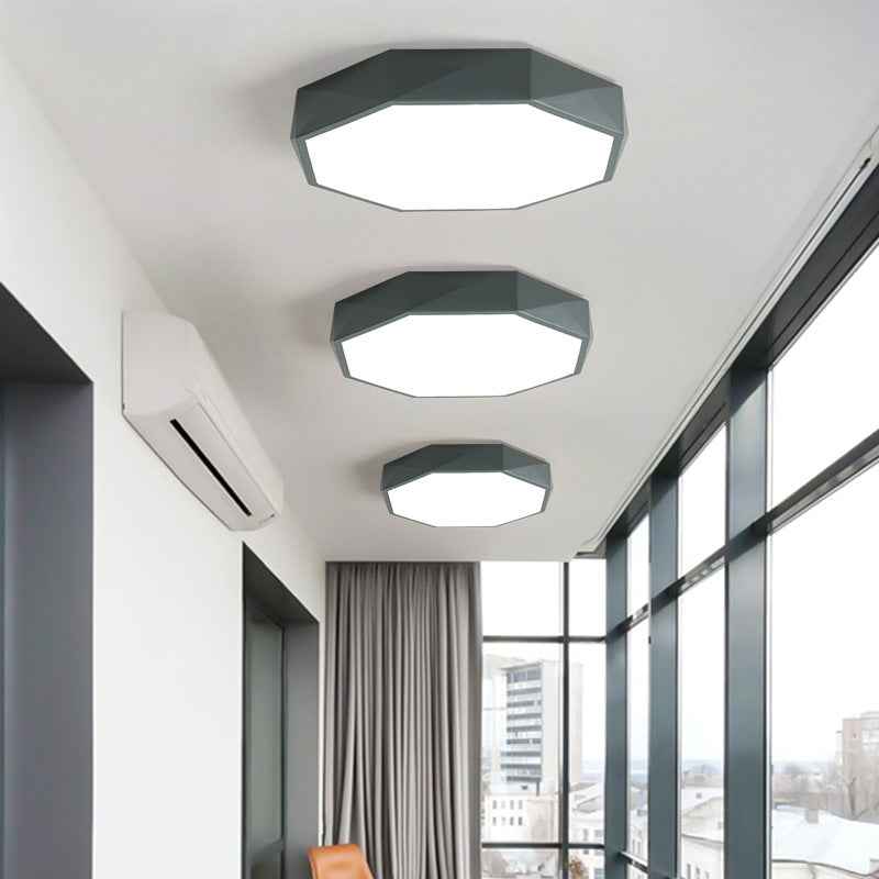 Nordic Macaron Diamond-Shaped Acrylic LED Flush Mount Ceiling Light