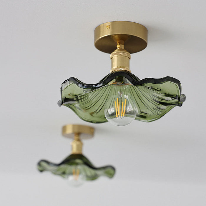 Bello Hibiscus Plafondlamp | Glas & Gouden Accenten, Warm Licht