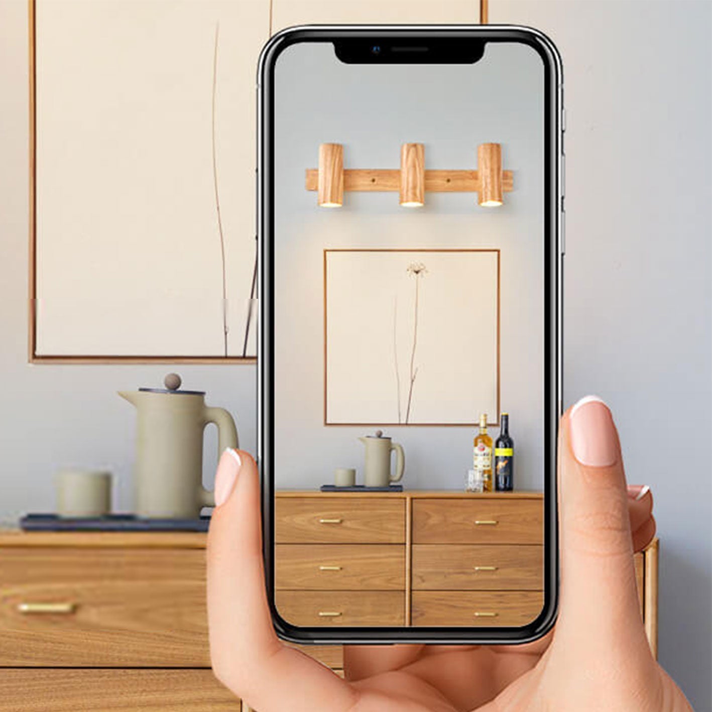 Contemporary Minimalist Wooden Track Spotlight Wall Sconce - Available in 1, 2, or 3 Lights
