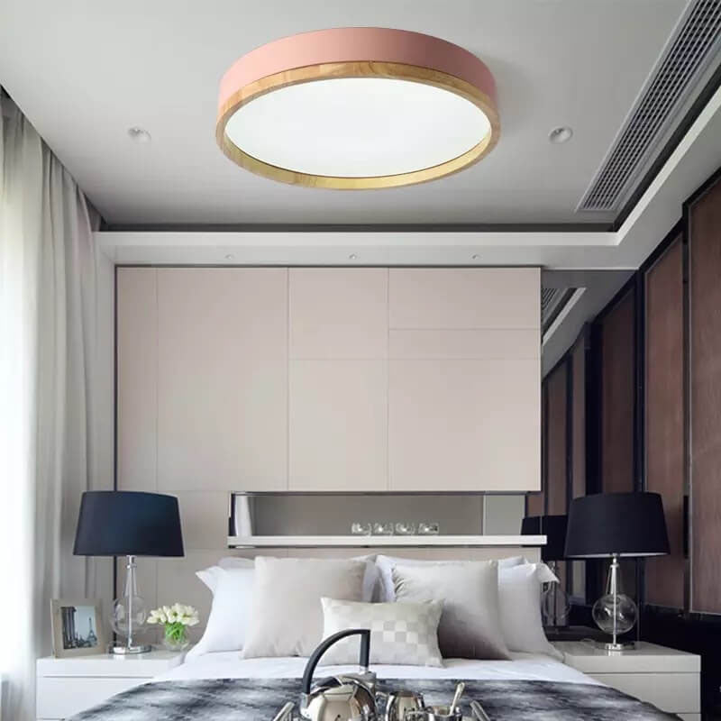 Elegant Round Acrylic LED Flush Mount Ceiling Light - Macaron Style