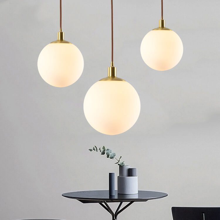 Scandinavian Minimalist White Orb Single Pendant Light