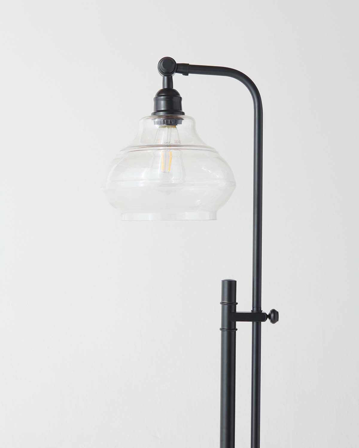 Aero Floor Lamp | Vintage Black Base with Glass Shade