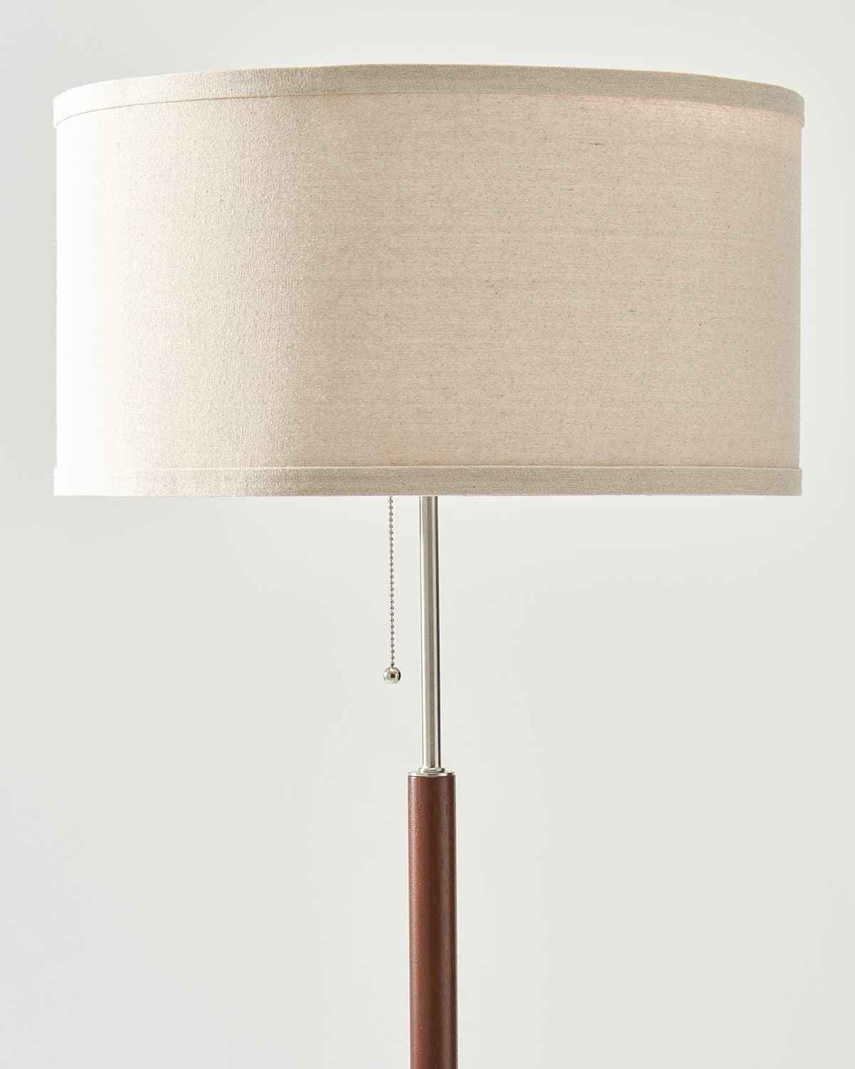 Caro Floor Lamp | Walnut Eucalyptus Wood, Linen Shade
