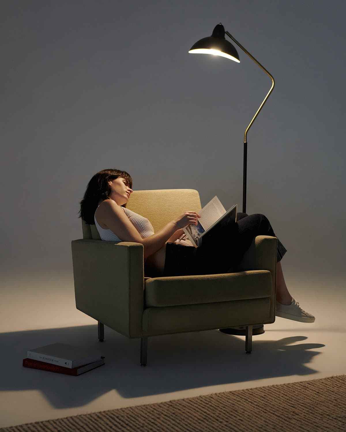 Sleek Swoop Floor Lamp | Asymmetrical Design, LED Bulb