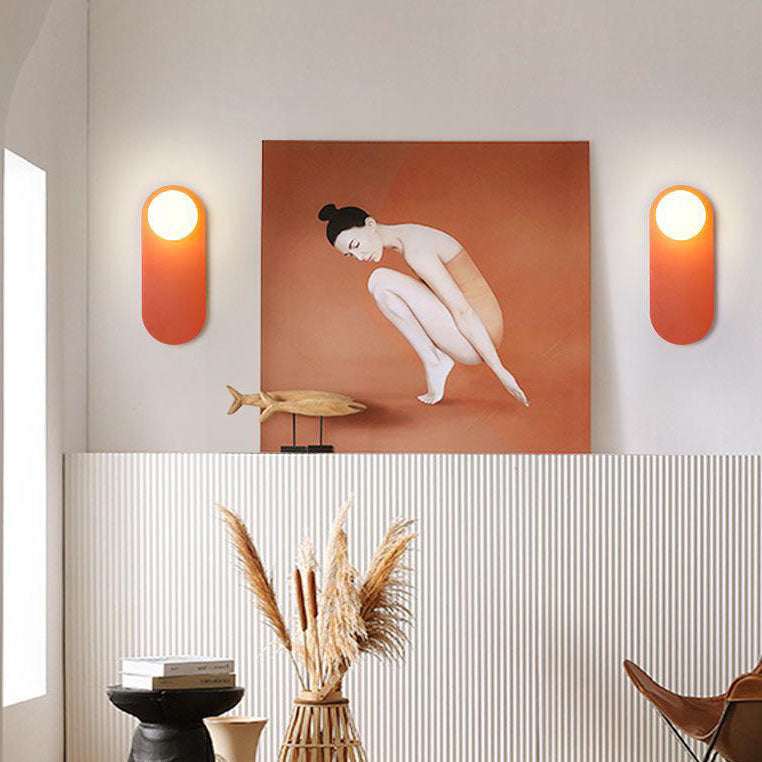 Nordic Minimalist Glass Orange Ring 1-Light Wall Sconce