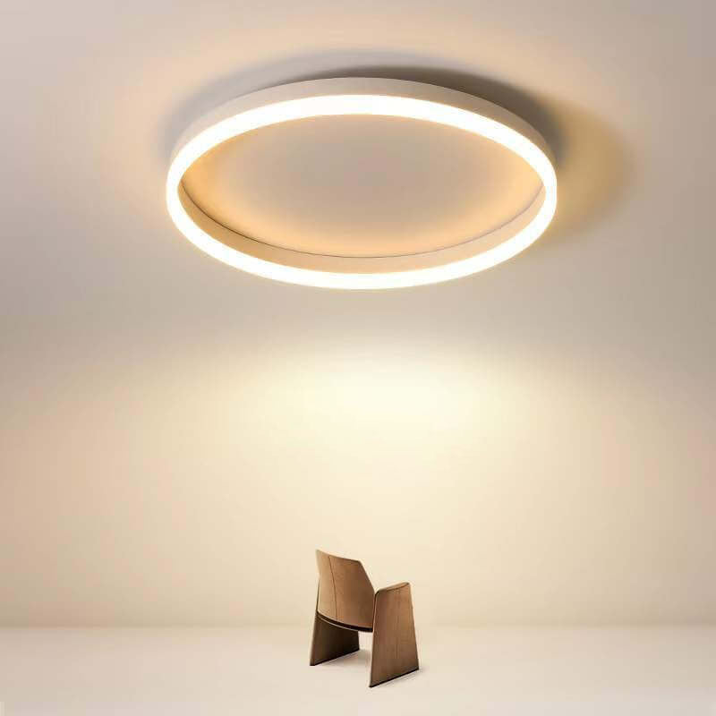 Nordic Minimalist Circular LED Flush Mount Ceiling Light with Iron and Acrylic Design