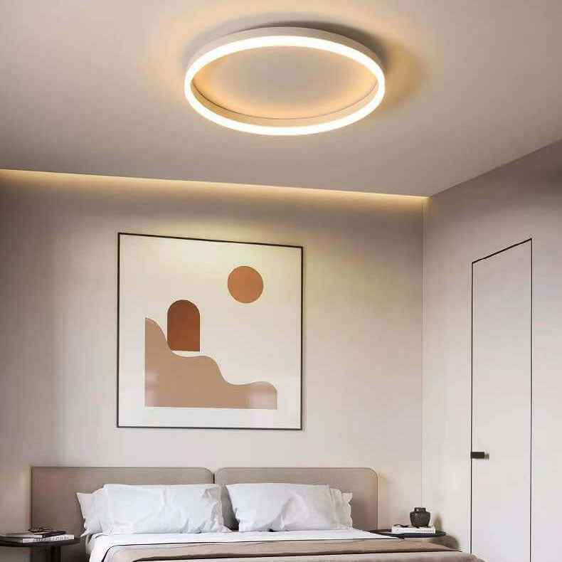 Nordic Minimalist Circular LED Flush Mount Ceiling Light with Iron and Acrylic Design