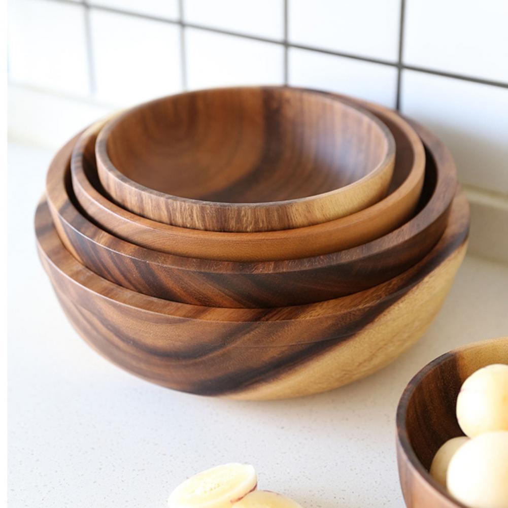 Bello Wooden Bowl Set | Handmade, Natural Grain, 4-Piece