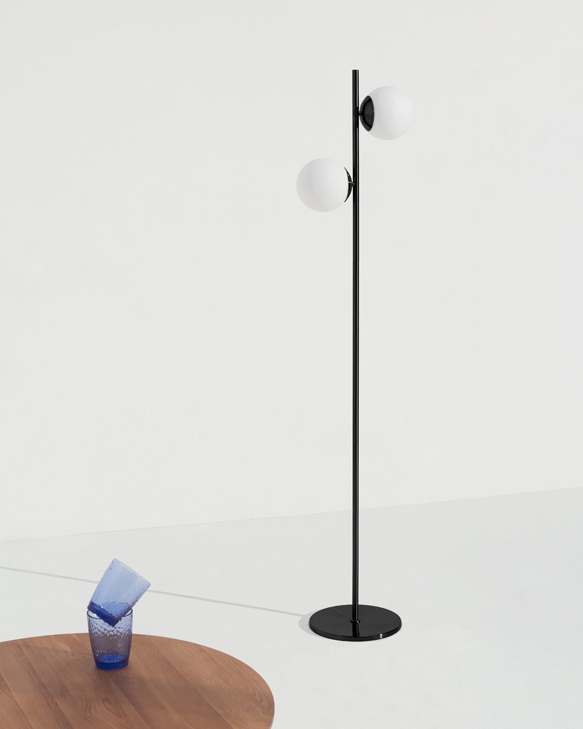 Bello Sphere Floor Lamp | Two Frosted Glass Globes, Contemporary Design