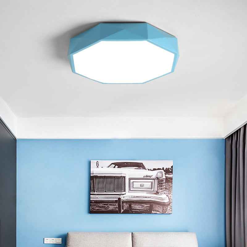 Nordic Macaron Diamond-Shaped Acrylic LED Flush Mount Ceiling Light