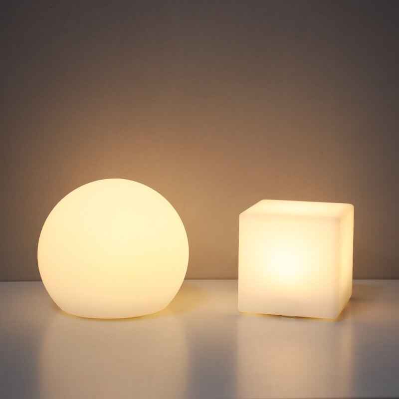 Artistic Geometric Battery-Powered Remote Control Night Light Table Lamp