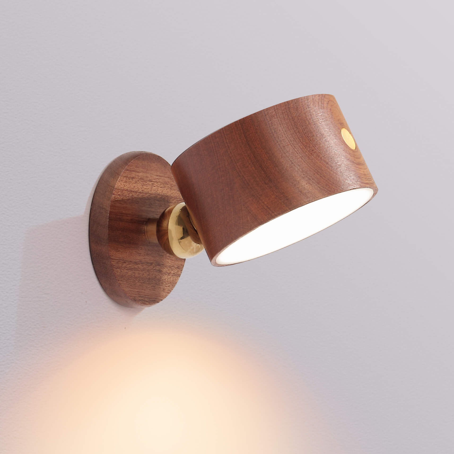 Minimalist Wooden USB Rechargeable Touch-Controlled Magnetic LED Wall Sconce Lamp