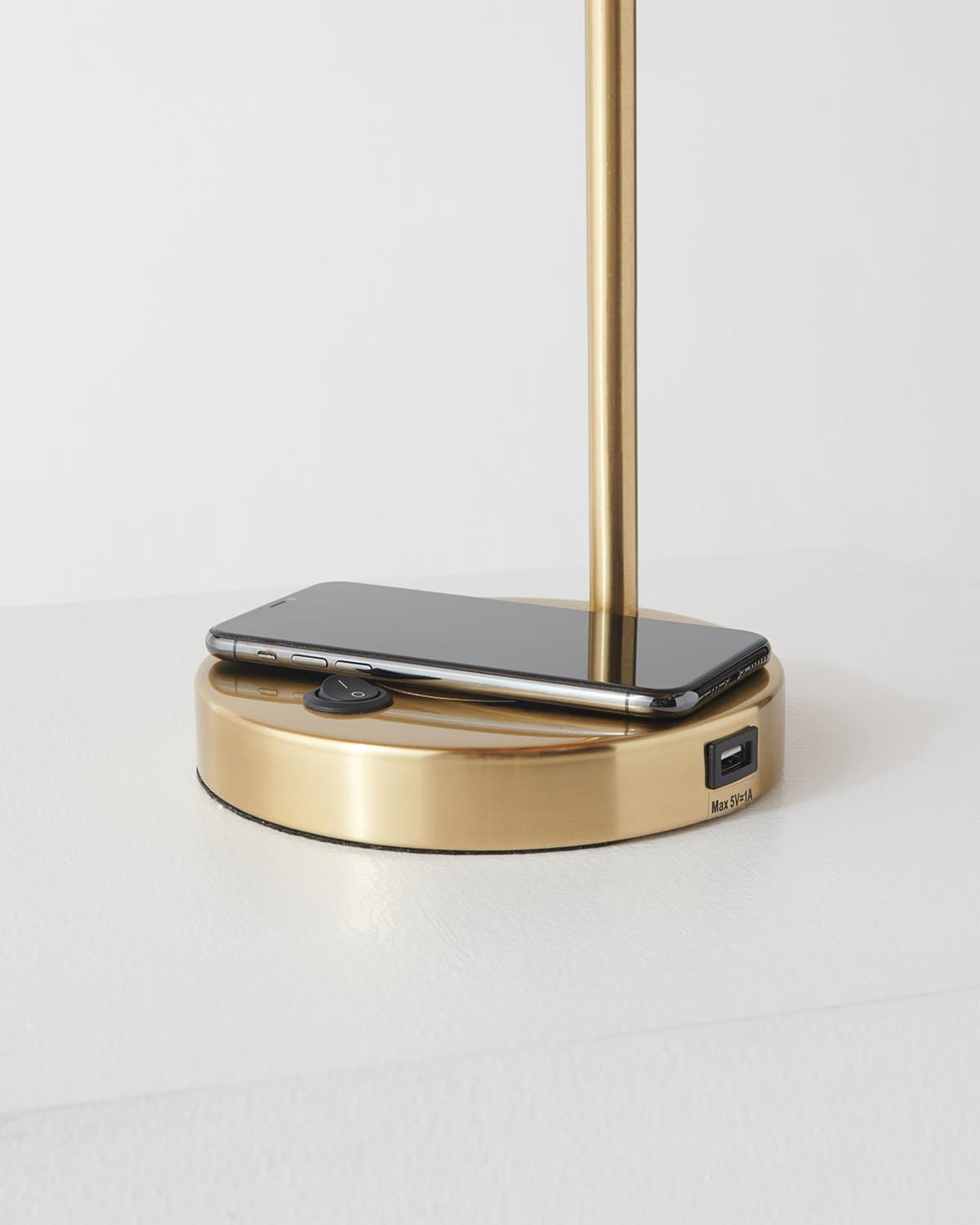 Elysian USB Table Lamp | Brass Base, Touch Switch