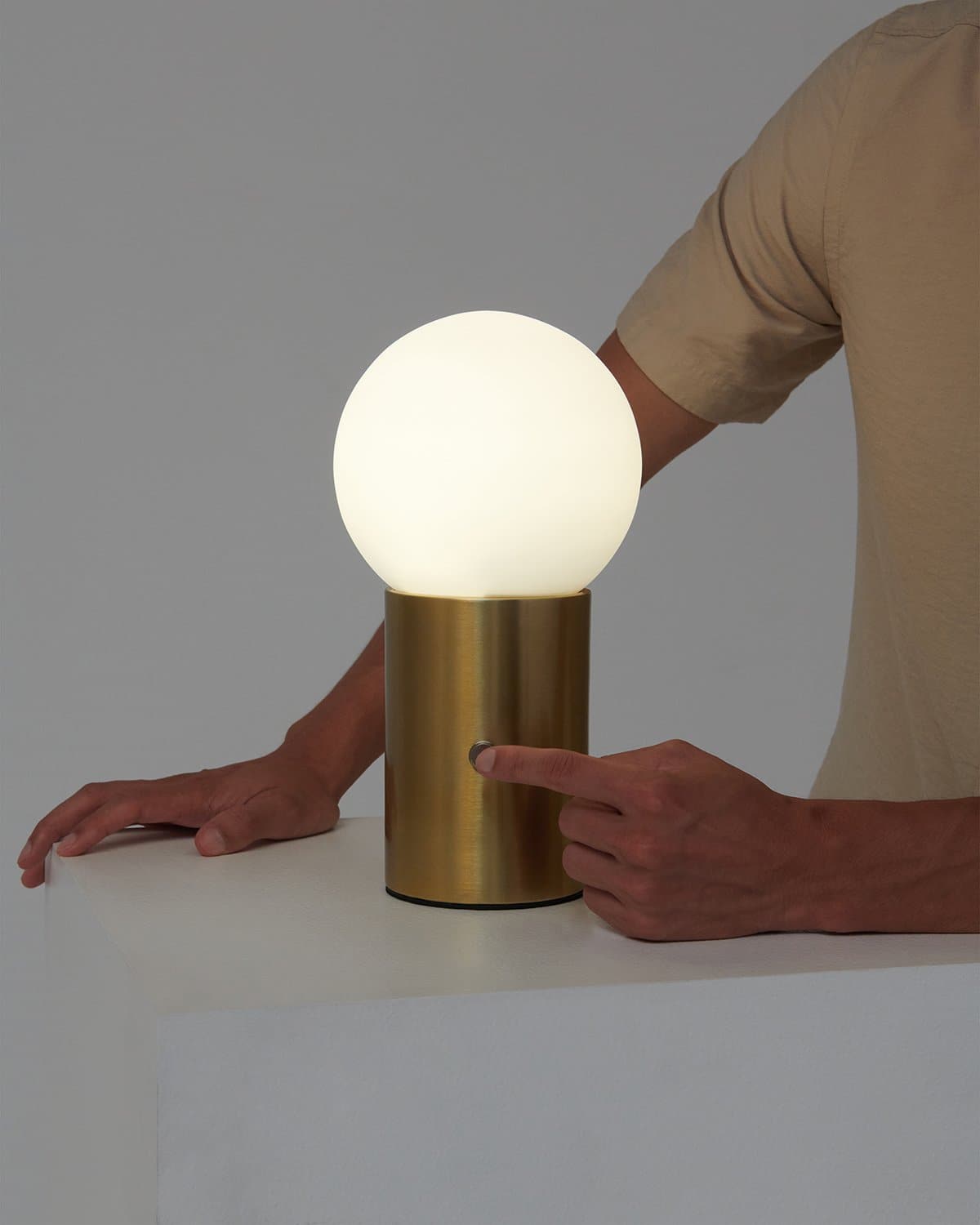 Kairo Table Lamp | Brass Base, Frosted Glass Globe