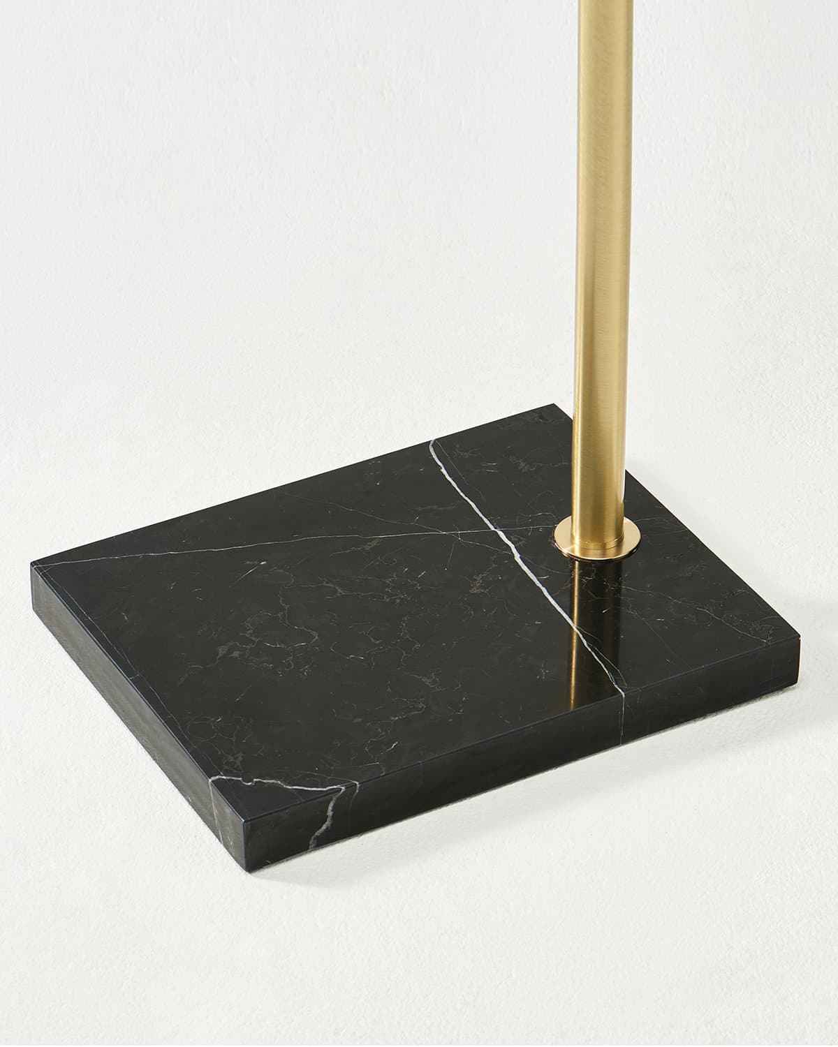 Luna Arc Floor Lamp | Natural Marble Base, Smart Home Compatible