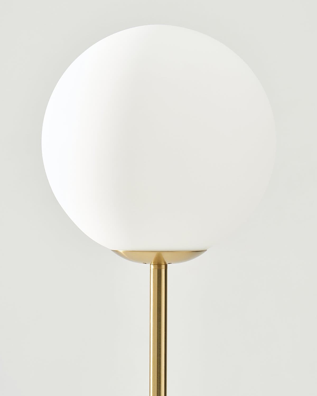 Luna Brass Globe Floor Lamp | Smart LED, Frosted Glass Shade
