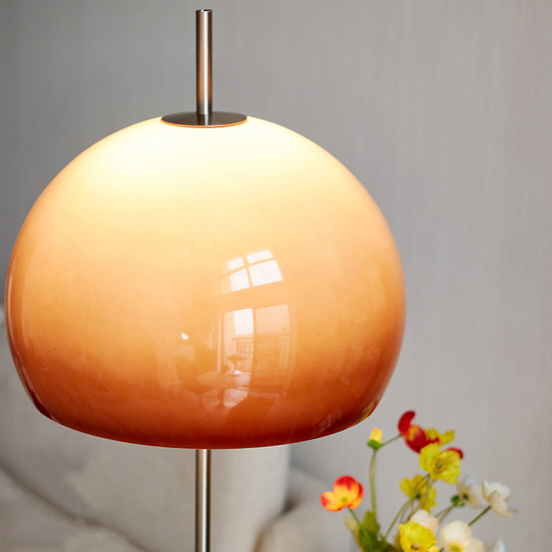 Modern Retro Mushroom Glass 2-Light Floor Lamp for Living Room