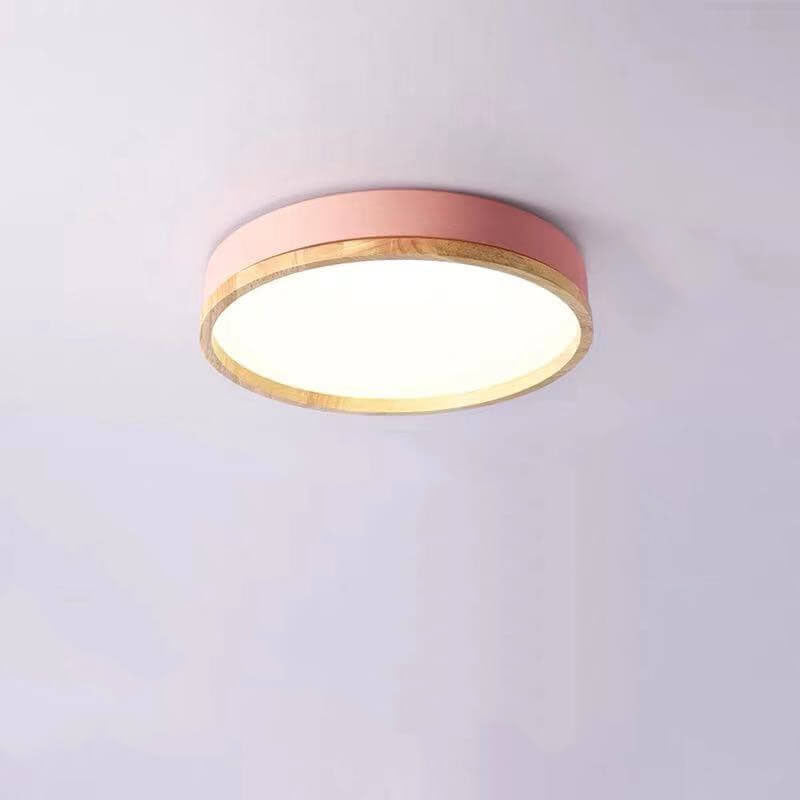 Elegant Round Acrylic LED Flush Mount Ceiling Light - Macaron Style